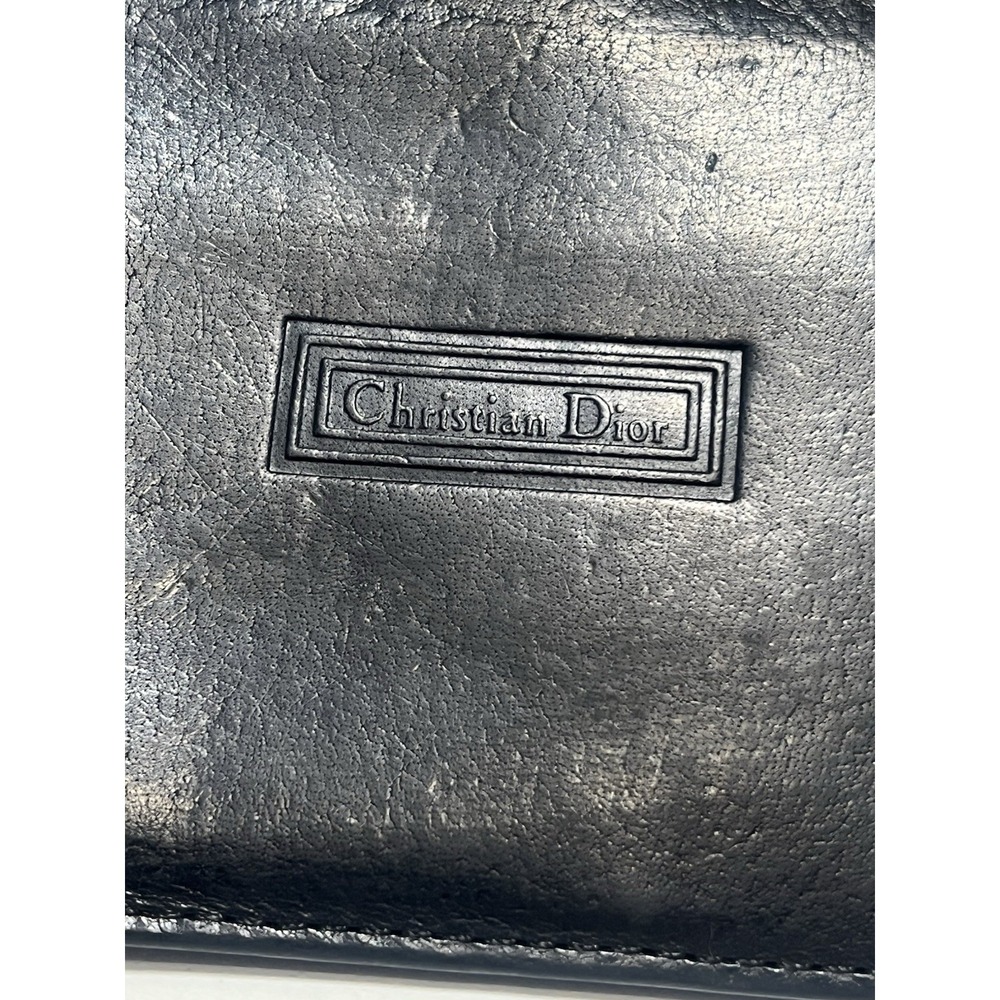 Vintage Christian Dior Black Bifold Men's Wallet with Logo - Picture 2 of 9